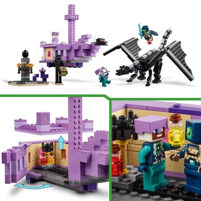 LEGO® Minecraft® 21264 Le dragon et le navire de l’Ender - Set inspiré des jeux vidéo-2