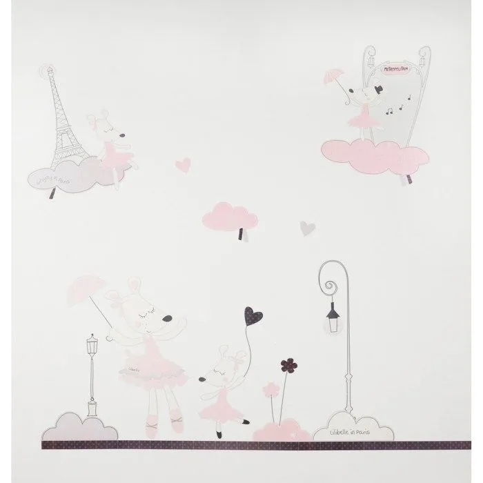 Stickers muraux Petite souris 70x50cm en Papier Rose-0