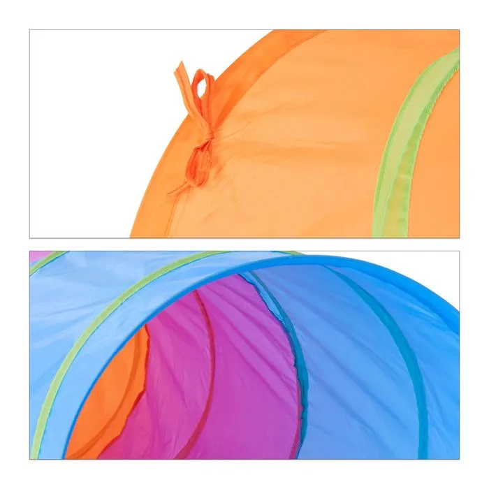 Relaxdays Tunnel de jeu coloré enfants Pop Up tente jeu plein-air jouet tunnel rampant solide tente fille garçon, coloré-5