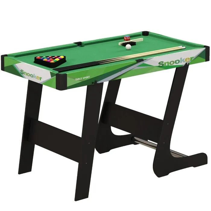 SPORTNOW Table de billard pliable américain compact avec accessoires 2 queues, 16 billes, traingle, craie, tapis vert-0
