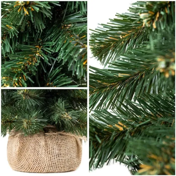 40cm Petit sapin de noel | Sapin Artificiel | Decoration noel | Vert foncé | Naturel | Ambiance de fêtes | Support en jute-1