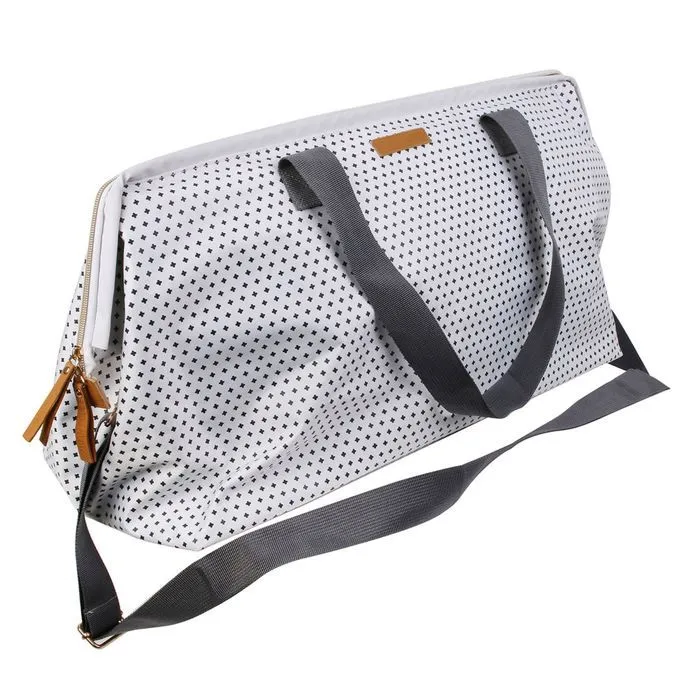 Sac weekend - AC-DÉCO - 33x25x55 cm - Blanc - Polyester 100% - Idéal pour voyages en groupe-0