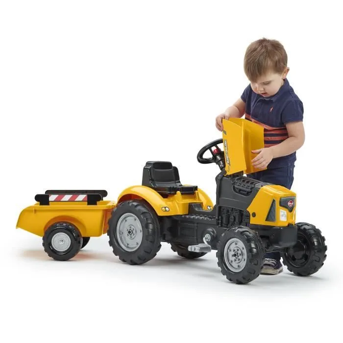 Tracteur à pédales FALK SuperBuilder - capot ouvrant et remorque - pour enfants de 2 à 5 ans-2