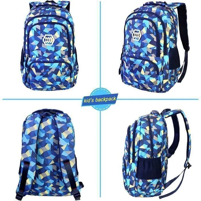 Sac à Dos Enfant - LECOO - Cartable Garçon Fille Primaire - Bleu - Imperméable - Multicouche-3