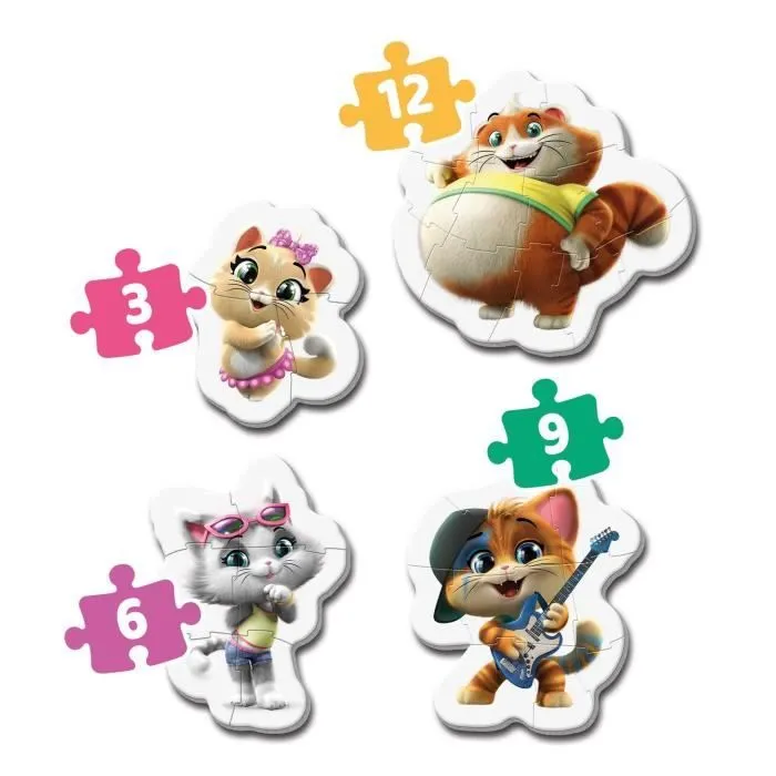 Puzzle chats pour enfants - CLEMENTONI - 4 puzzles - Animaux - Moins de 100 pièces-1