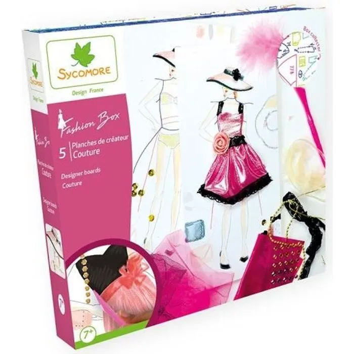 Kit créatif - SYCOMORE - 5 planches de stylisme couture - Rose - Multicolore - Enfant-0