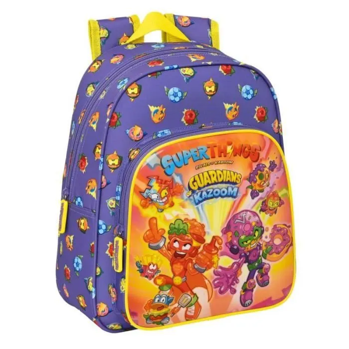 Cartable - SuperThings - Guardians of Kazoom - Violet Jaune - 27x33x10 cm - Ergonomique-0
