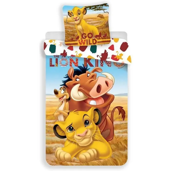 Parure de lit - Le Roi Lion - Housse de Couette Réversible 140x200cm - 100% Coton - 2 Pièces - Enfant-0