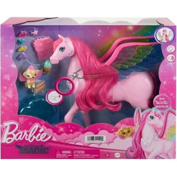 Barbie®-Pégase Rose Sons et Lumières-Coffret Barbie A Touch of Magic HLC40-0