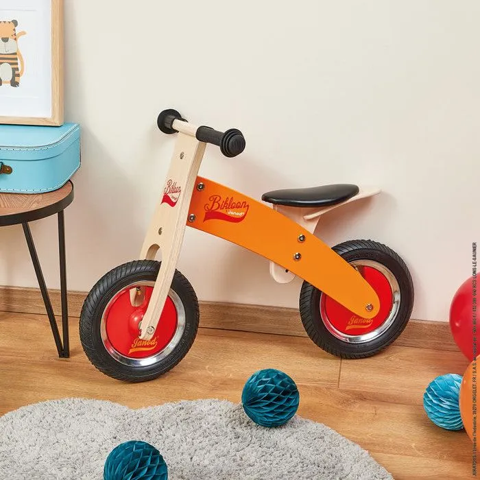 Draisienne en bois Janod Little Bikloon - Orange - Dès 2 Ans - Pneus gonflables - Selle réglable-1