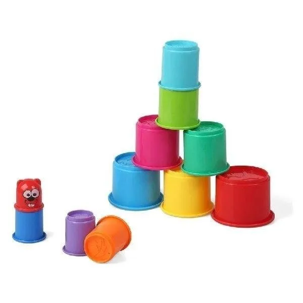 Jeu éducatif - Gobelets colorés - 11 pièces - Pour enfants de 12 mois et plus - Plastique - Mixte-0