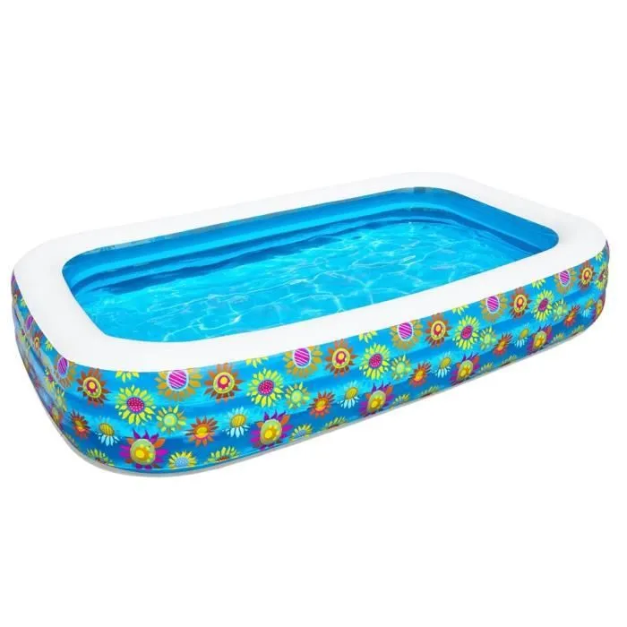 Piscine gonflable - Deluxe - Rectangulaire - 305cm x 183cm - Hauteur 56cm - Multicolore-1