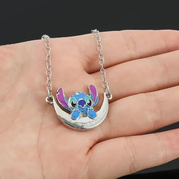 Collier stitch pendentif lune bijoux fantaisies femme cadeau mode accessoire sautoir kawaii lilo-3
