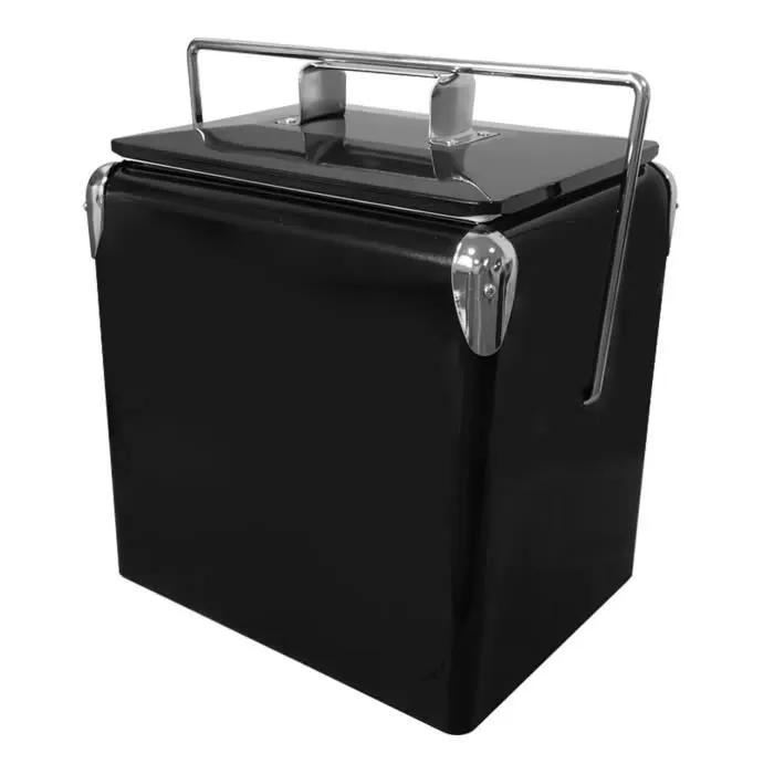 Glacière AXI Retro Mini Noire - 13L/10kg - Couvercle Amovible et Décapsuleur-2