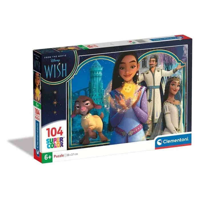 Puzzle Clementoni - 27269 - Disney Wish Supercolor Wish-104 Pieces, Enfants 6 Ans, Puzzle Dessin Anime-Fabrique en Italie,-0