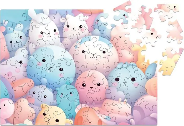 Puzzle en bois pour enfants - Dream Team - Happy Bubbles - 28,5 x 21 cm - 50 Éléments - Milliwood-1