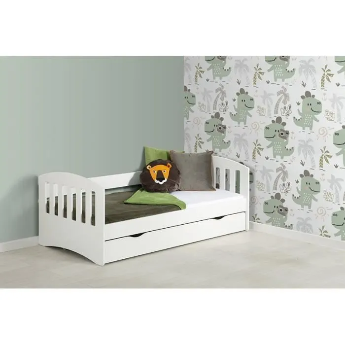 Lit - Kocot - Kids Classic - Blanc - 140x80 cm - Tiroir et matelas inclus-3