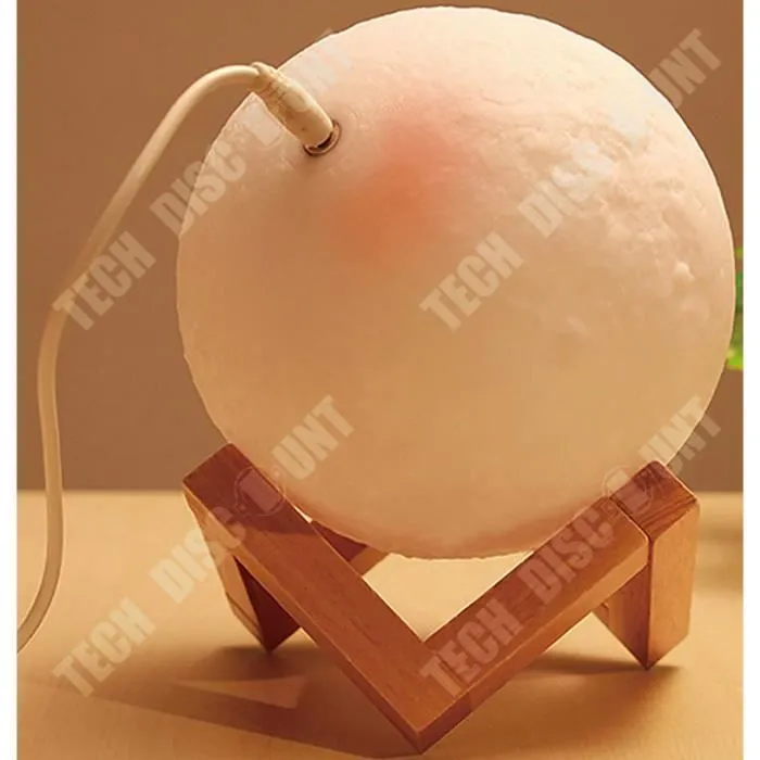 TD® Lampe 3D de Lune - Port d'USB - Support en bois - 20 cm-2