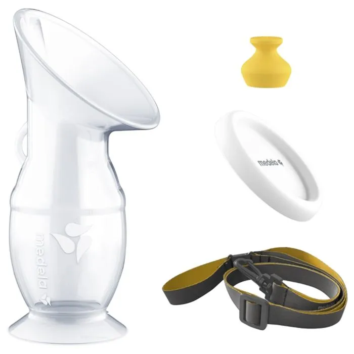 Medela recueil-lait en silicone pour mamans allaitantes, collecteur de lait en silicone, recueil-lait avec socle-ventouse et couverc-3
