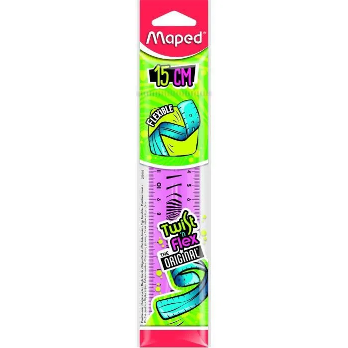 Règle plate Twist'N Flex - MAPED - Double graduation - Coloris assortis attractifs-1