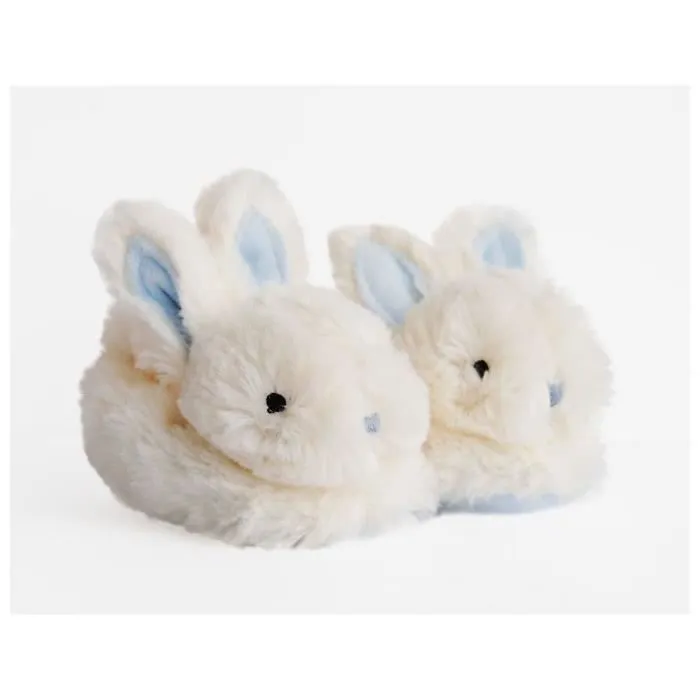 DOUDOU ET COMPAGNIE Lapin - Coffret chaussons avec hochet Bleu 0-6 mois-1