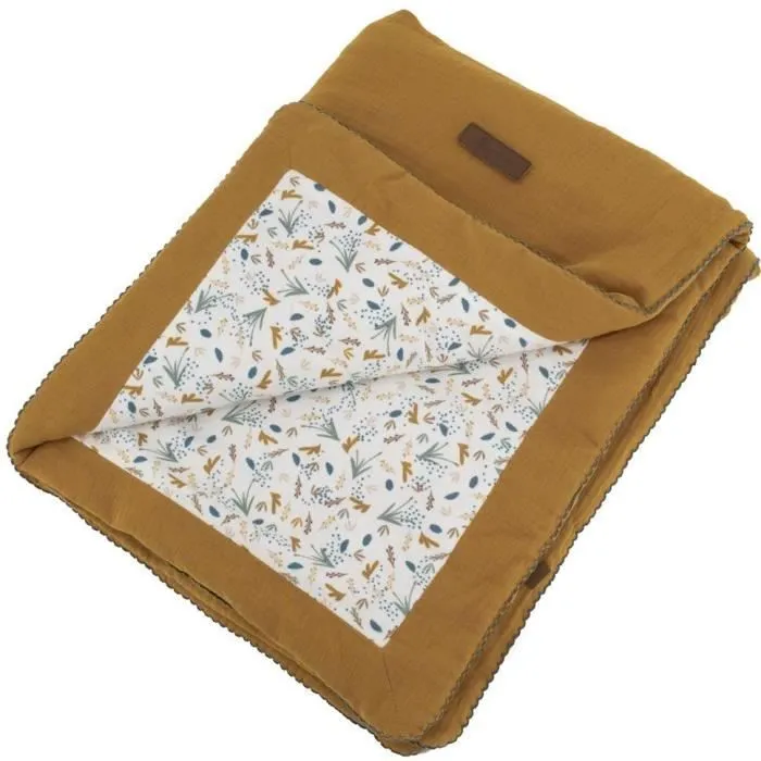 Couverture double face - DOMIVA - AU FIL DE L'EAU - 75 x 100 cm - Caramel-0