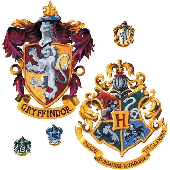 Sticker geant repositionnable Blasons Griffondor et Poudlard Harry Potter 45,7CM X 101,6CM-0