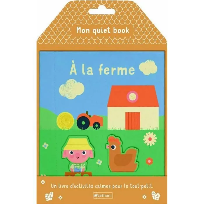 Livre d'activités calmes pour bébé - NATHAN - À la ferme - Blanc - Dès 16 mois-0