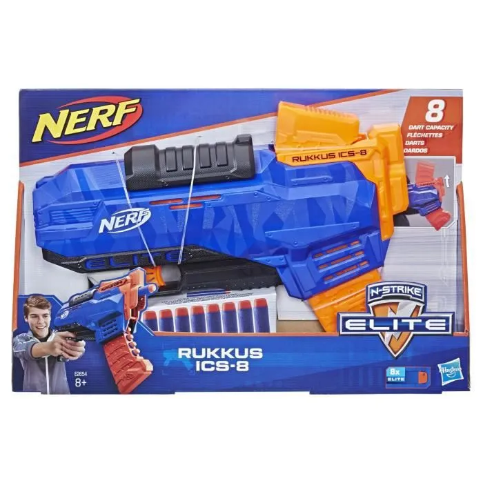 Pistolet Nerf Elite Rukkus ICS-8 avec 8 fléchettes en mousse-4