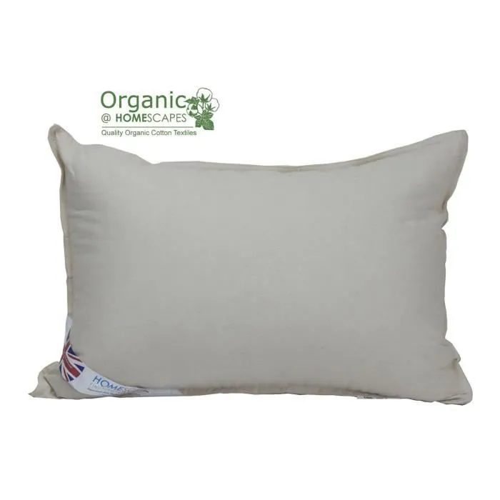 Oreiller rectangulaire - HOMESCAPES - 50 x 75 cm - Microfibre - Coton biologique - Ultra doux-0