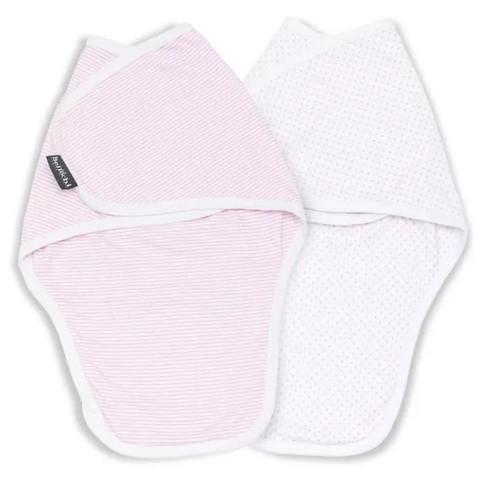 Bellochi Lot de 2 Couverture Emmaillotage Bebe Lange D'emmaillotage 0-3 mois - Coton Doux et Délicat - Certificat - Rose-0