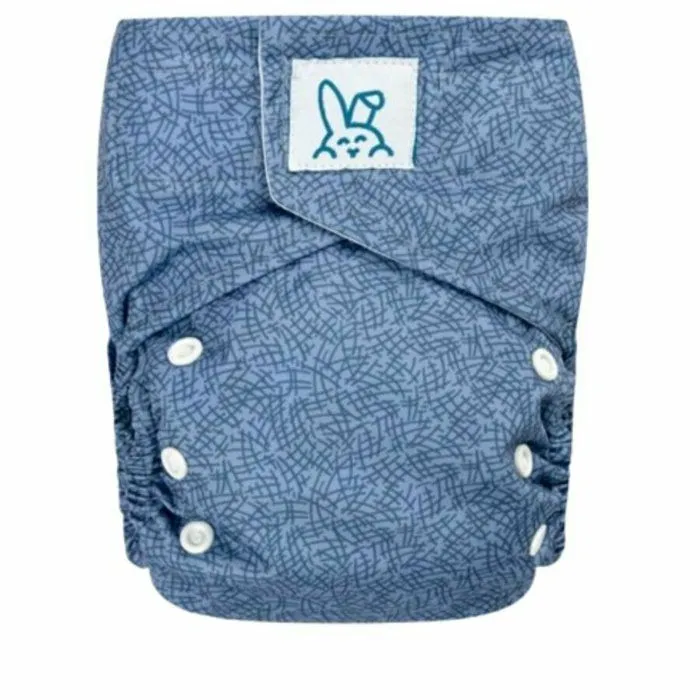 Bumbuns - Couche lavable à scratch (TE1) - Criss cross blue - Insert intégré-0