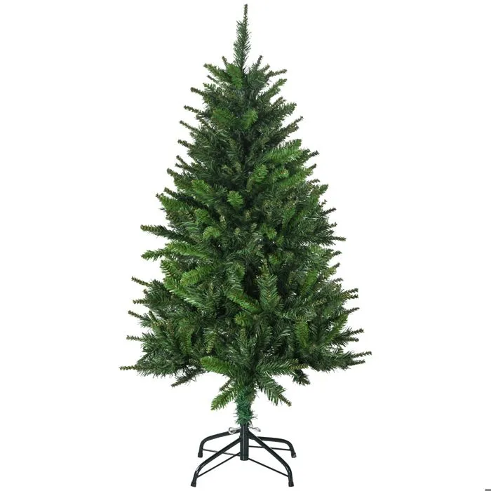 HOMCOM Sapin de Noël Artificiel 120 cm avec 310 Branches, Support en Acier, Arbre de Noël Artificiel avec Socle Pliable en Acier-0