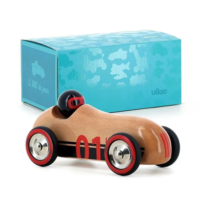 Voiture en bois - Vilac - Voiture Old sport Compet’ - Bois naturel - Pour enfants à partir de 2 ans - Mixte-3