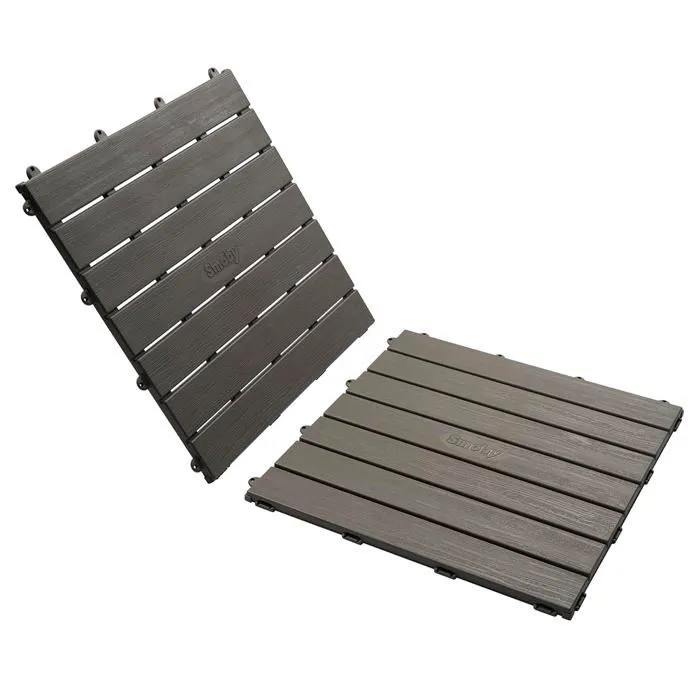 Smoby - Set de 6 dalles - Plancher de Maison - Anti-UV - 45x45cm - Effet texturé bois - Plastique 100% recyclé - Fabriqué en France-2