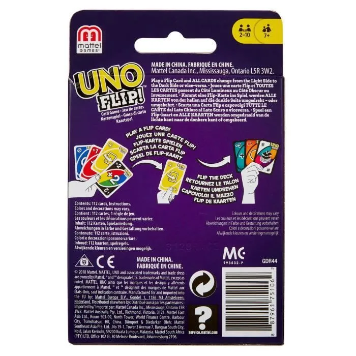 Mattel Games - Uno Flip Side - Jeu de cartes Familles - 7 ans et + GDR44-3