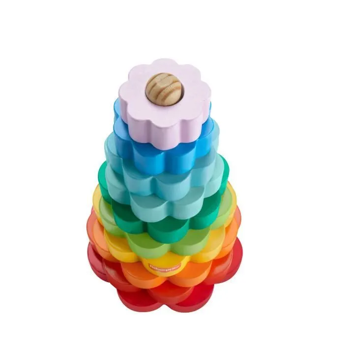 Fisher-Price-Empileur d’Anneaux avec 10 pièces en bois HXT77-2