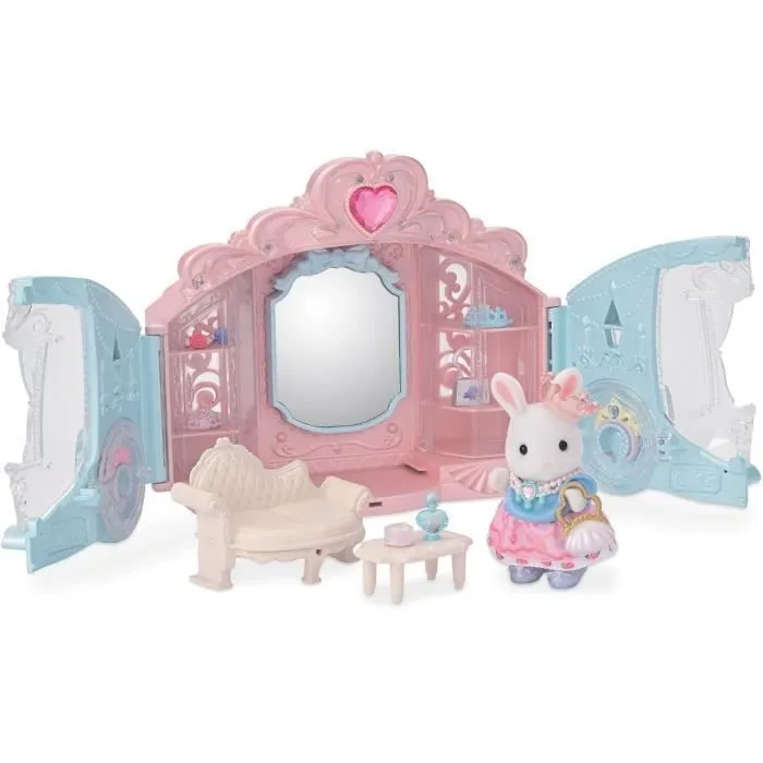 Coffret de Jeu - SYLVANIAN FAMILIES - Dressing de Princesse - Carrosse et Fille Lapin Neige-2