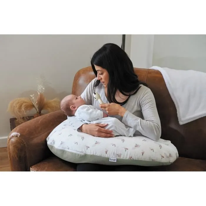 Coussin De Grossesse et D'allaitement TINEO 3 En 1 Multirelax éponge vert-1