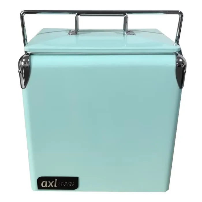 AXI Retro Mini Glacière Menthe/Verte - Petite Glacière avec Couvercle Amovible et Décapsuleur - Capacité 13L/10 kg - Glacière-0
