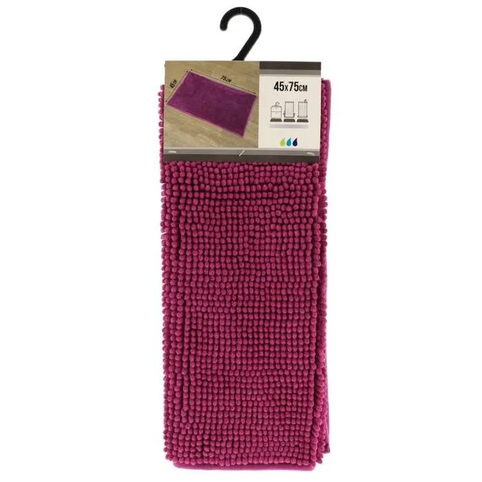 TENDANCE - Tapis de salle de bain Aubergine en Microfibre Boules 45 x 75 cm-1