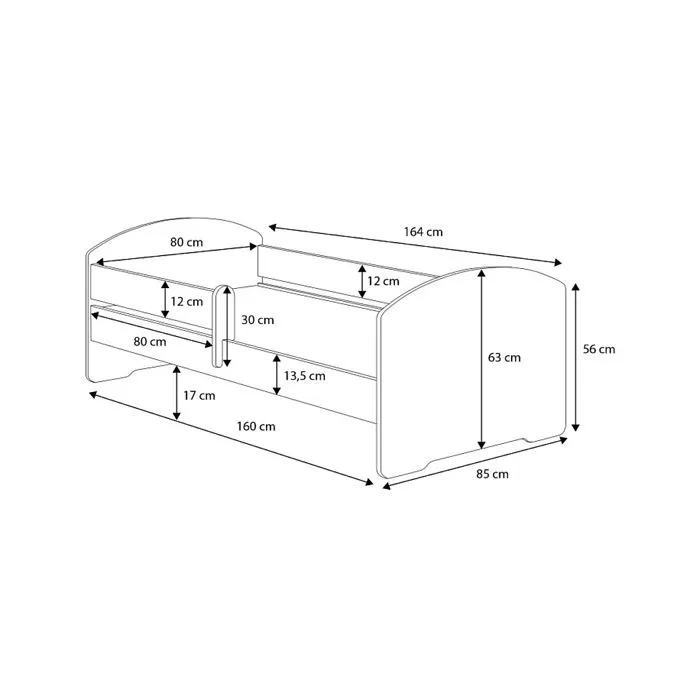 Lit enfant 160x80 train-3