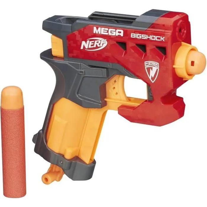 Pistolet Nerf Mega Bigshock - NERF - Modèle compact avec une portée de plus de 21 mètres - 2 fléchettes incluses-0