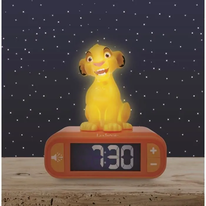 Réveil veilleuse digital LEXIBOOK - Simba - 3D lumineux et sonore - Jaune - Enfant-1
