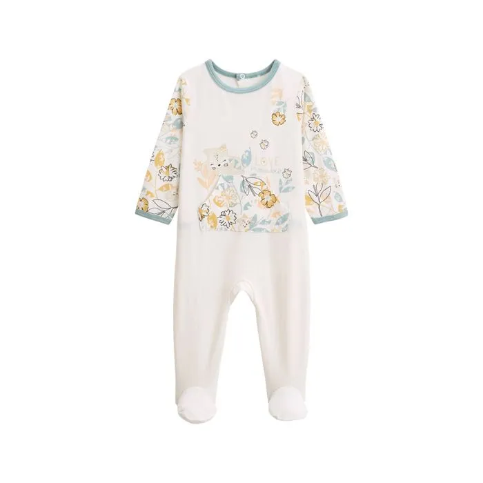 Pyjama bébé - Capucine - Grenouillère - 95% coton - Poche kangourou - Pieds antidérapants-0