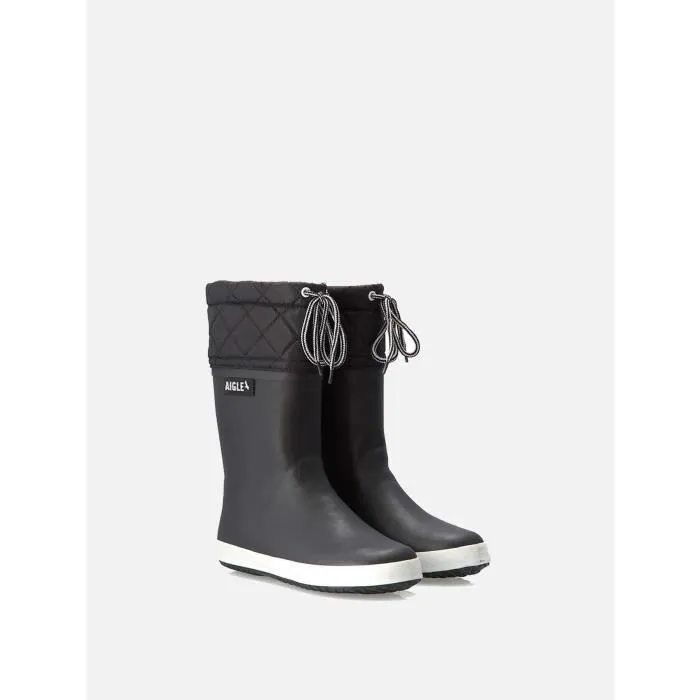 Bottes enfant - AIGLE - Giboulee - Haute - Synthétique - Noir/blanc-1