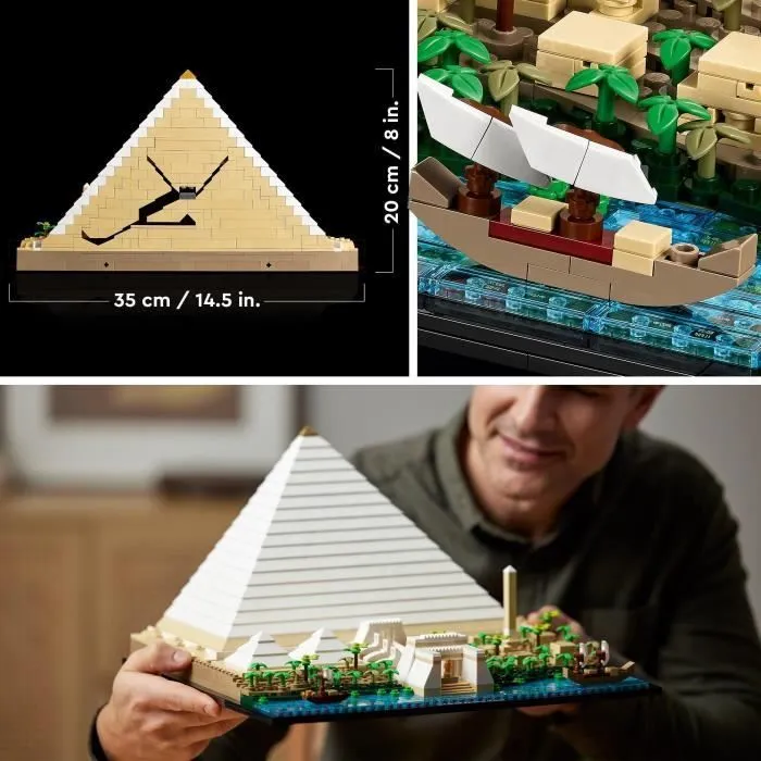 LEGO® 21058 Architecture La Grande Pyramide de Gizeh, Loisir Créatif Maquette à Construire, Monument du Monde et Décoration-4