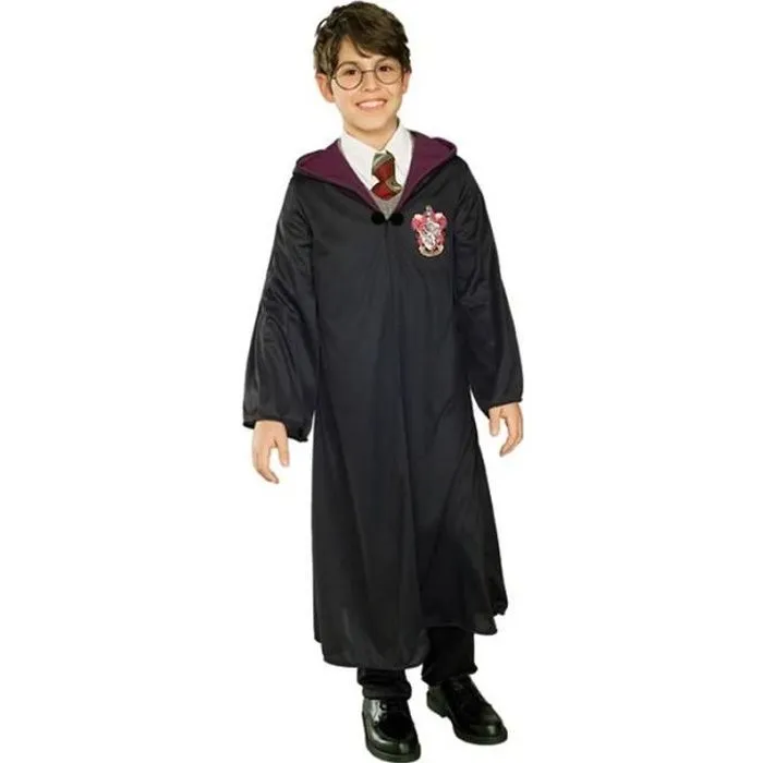 Déguisement enfant Harry Potter - RUBIES - Robe noire ample - Écusson Poudlard - Licence Harry Potter-0