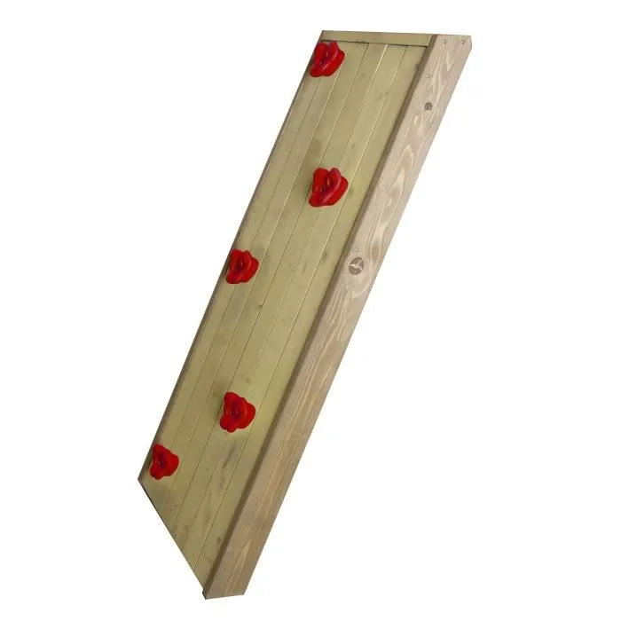 Mur d'escalade en bois AXI - Accessoire / Extension Aire de Jeux pour Enfant - Couleur Beige-0