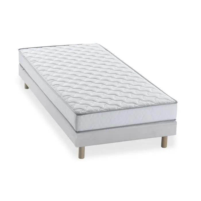 Pack prêt à dormir Matelas 90x190 cm + Sommier + Couette + 1 oreiller 60x60 cm - 14 cm - DEKO DREAM TOP-1